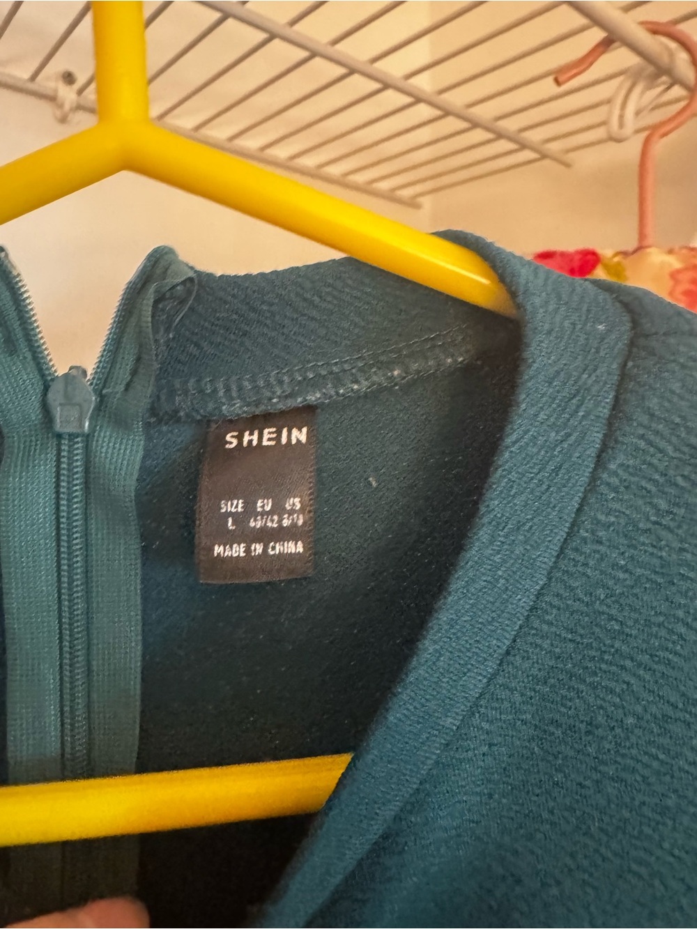 SHEIN green Textured Zip-Front Top